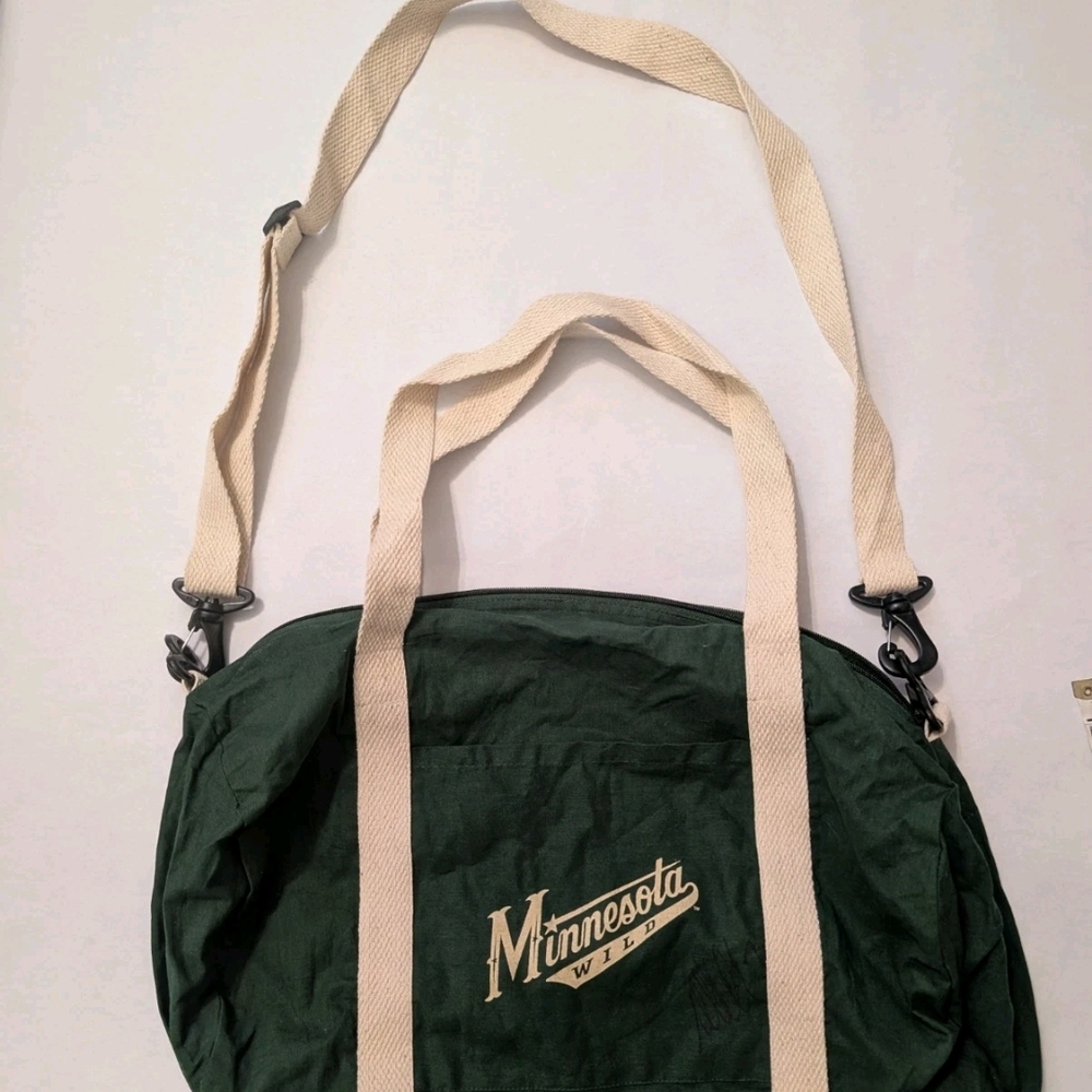 Green and Cream Duffel Bag
